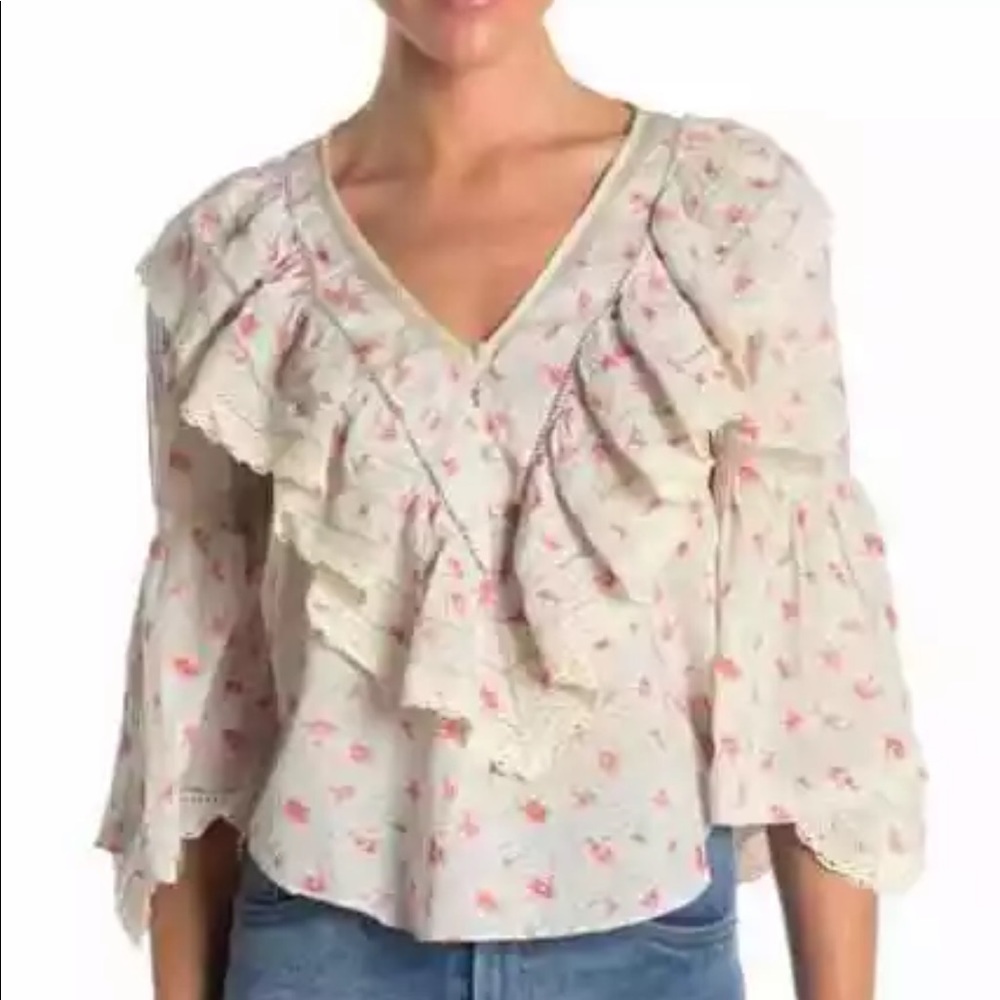 Love Sam Poise Floral and Lace blouse XS